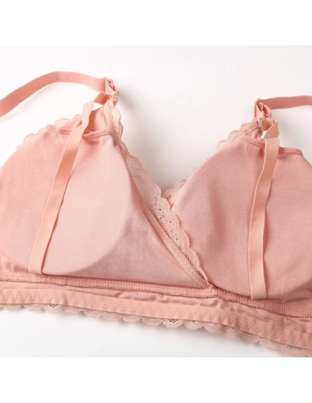 Soutien-gorge d'allaitement en dentelle, respirant, sans armature