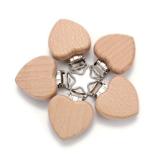 Attache tétine en bois pour bébé, 5 pièces, accessoires bébé