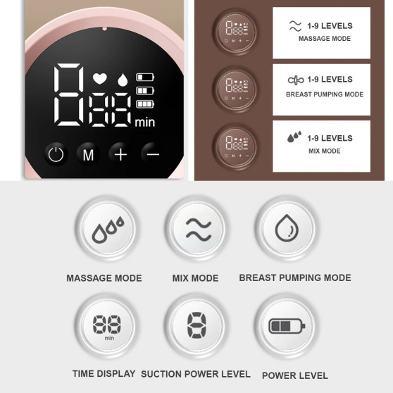 Tire-lait électrique double écran LED, sans BPA, extracteur de lait