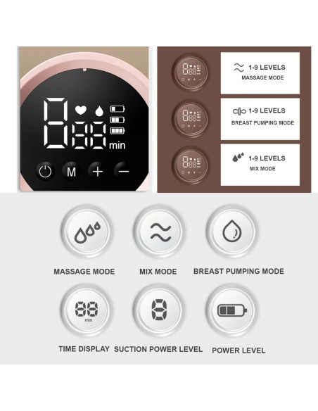 Tire-lait électrique double écran LED, sans BPA, extracteur de lait