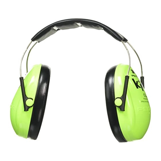 Casque antibruit Peltor enfant vert fluo SNR : 27dB