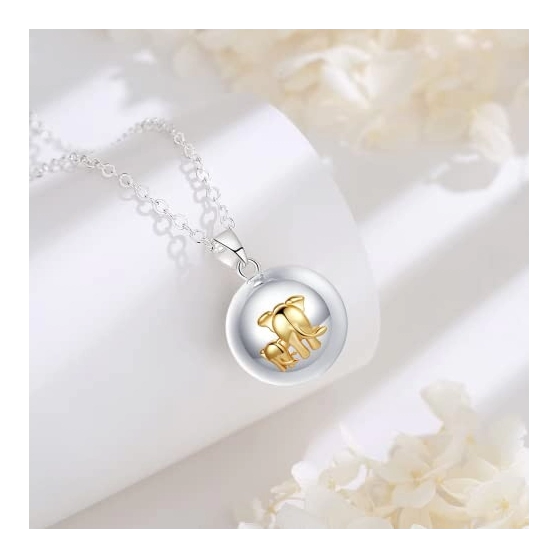 Bola de grossesse éléphant argenté et doré