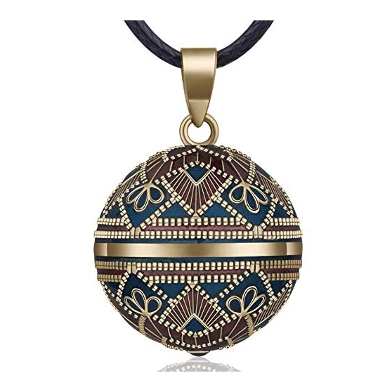 Bola de grossesse motif ethnique bleu et bordeaux