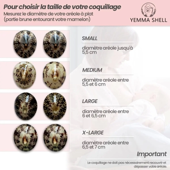 Coquillages Yemma Shell en nacre + 6 coussinets