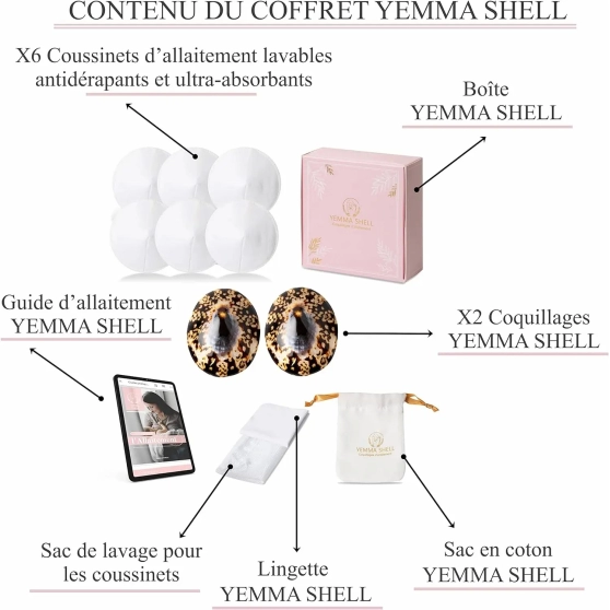 Coquillages Yemma Shell en nacre + 6 coussinets - 3