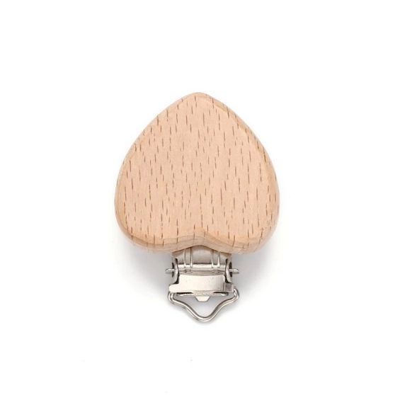 Attache-tétine en bois de hêtre (lot de 5) - 6