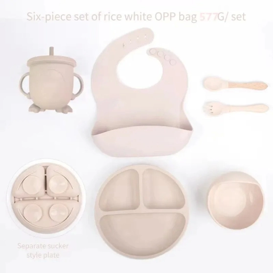 Set de repas pour bébé 6 PCS en silicone pour bébé - 4