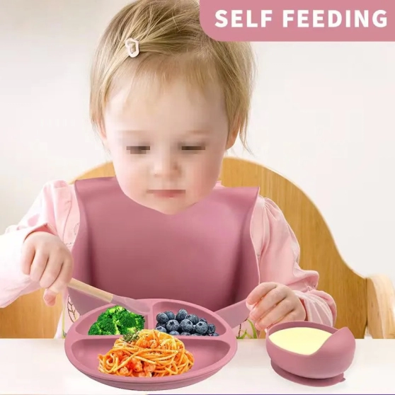 Set de repas pour bébé 6 PCS en silicone pour bébé - 7