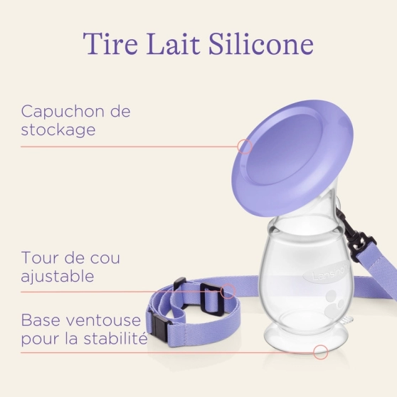 Tire-lait silicone Lansinoh - Souple et nomade