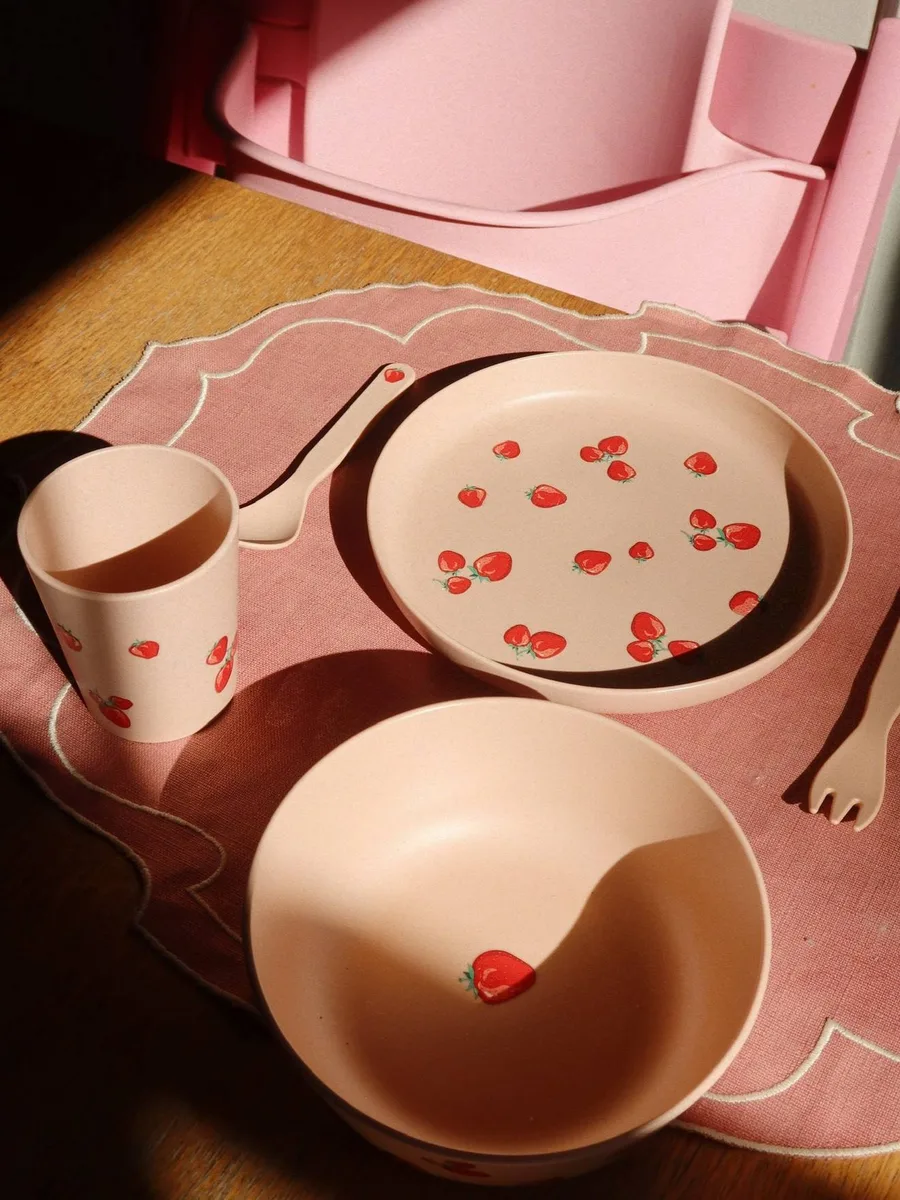 Coffret repas enfant rose