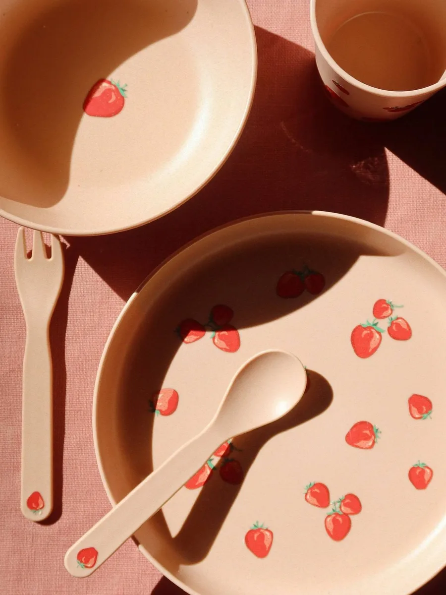 Coffret repas enfant rose - 2