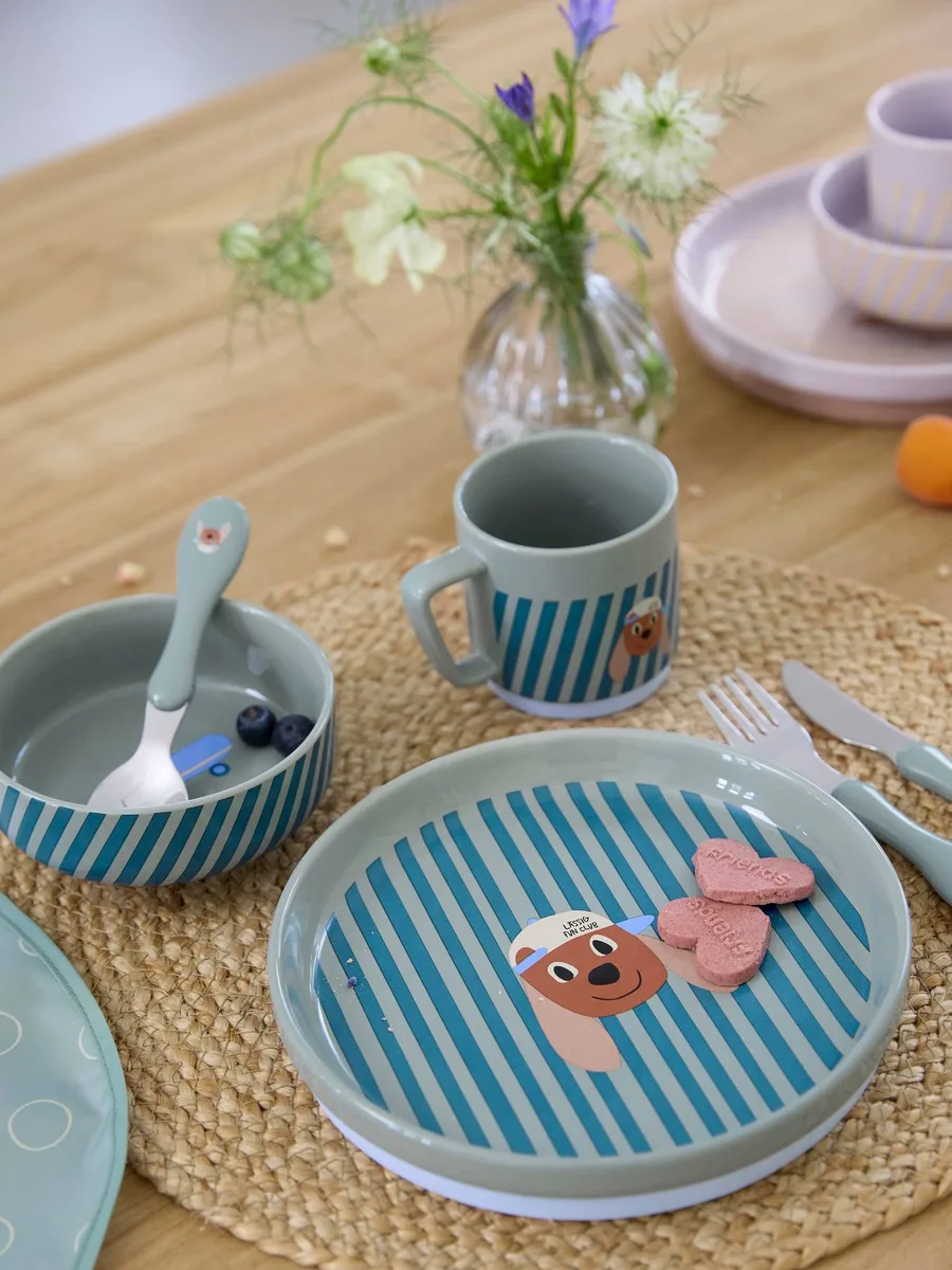 Coffret repas porcelaine enfant vert