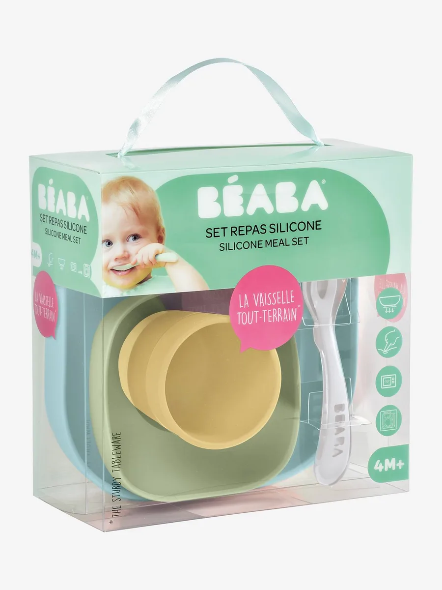 Set vaisselle 4 pièces silicone jaune - 3