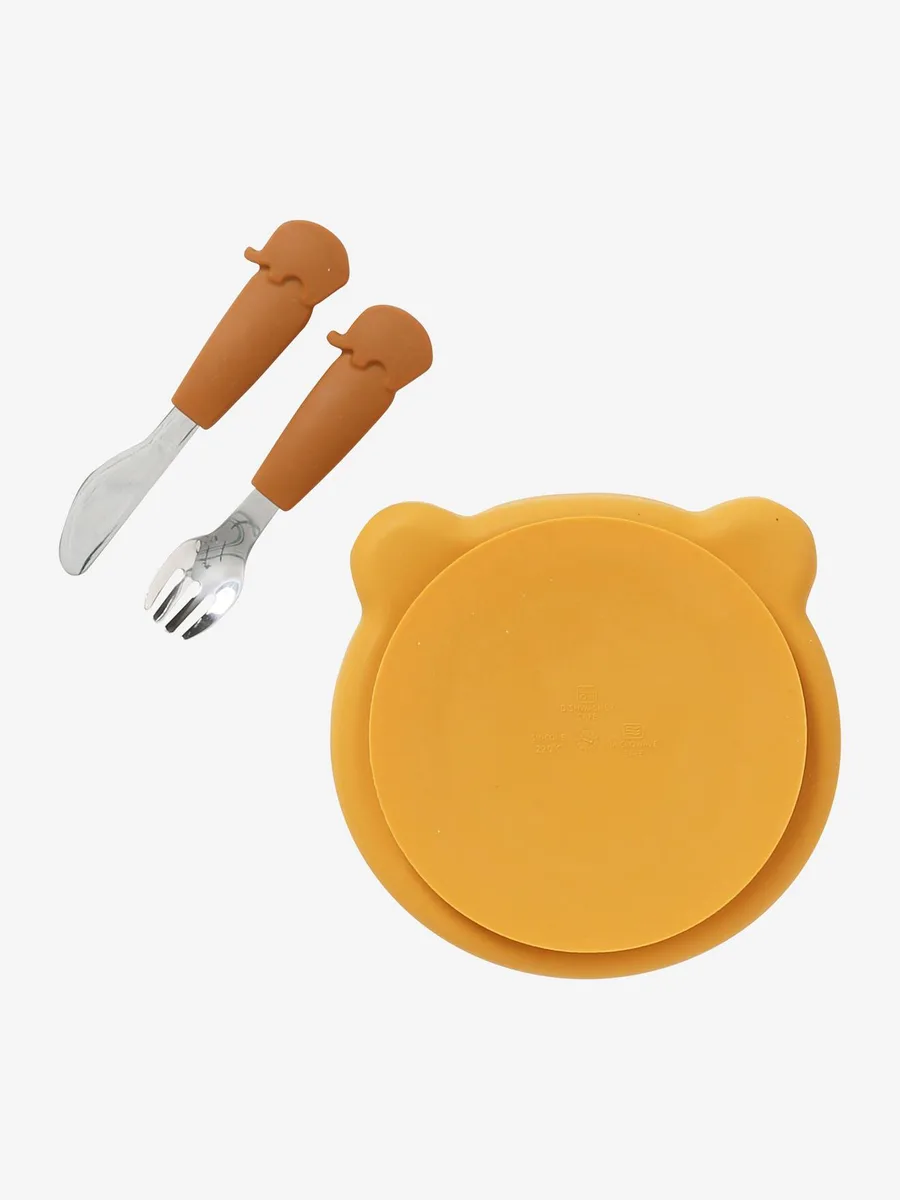 Coffret repas en silicone Ours caramel