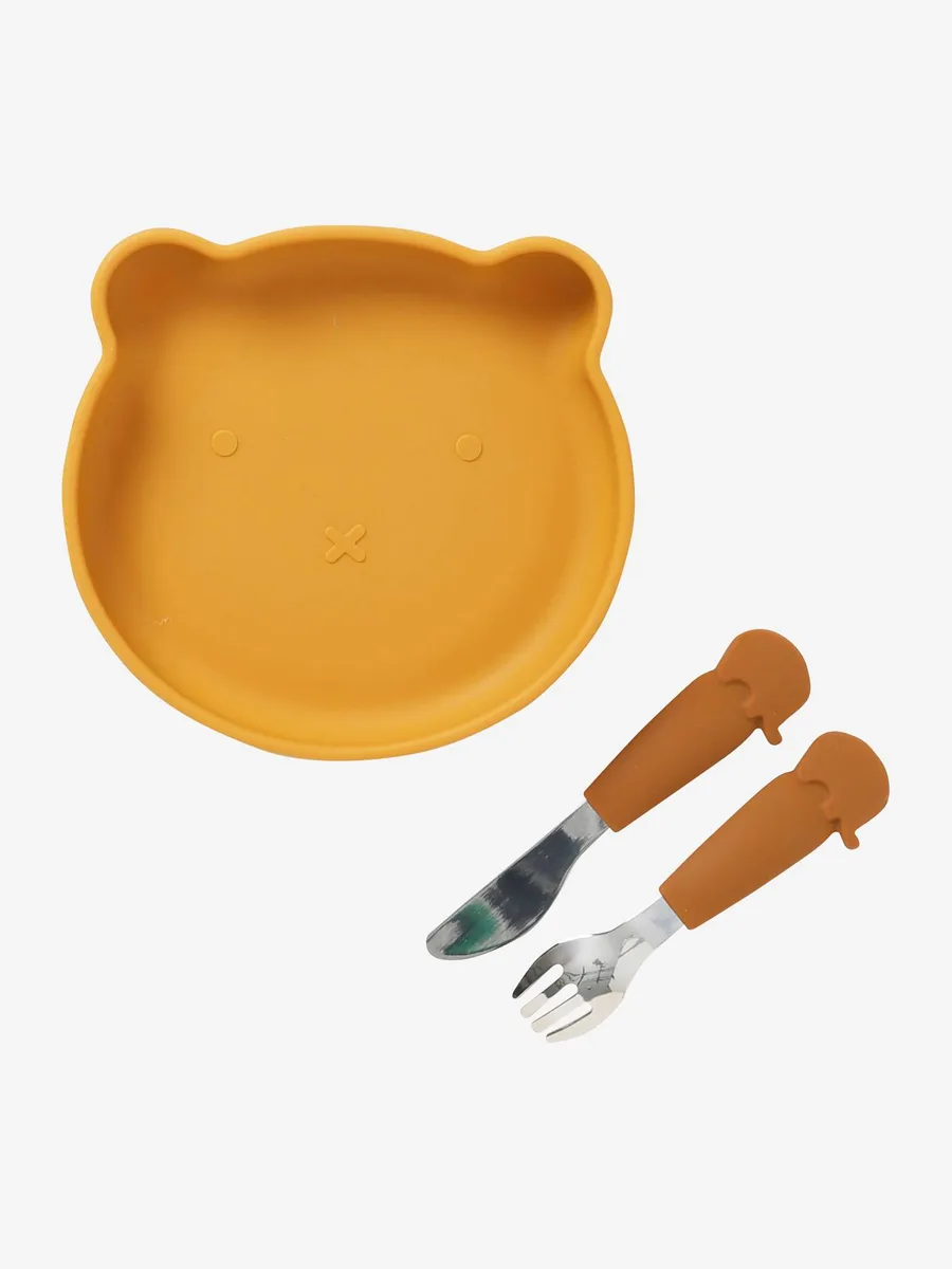 Coffret repas en silicone Ours caramel - 3