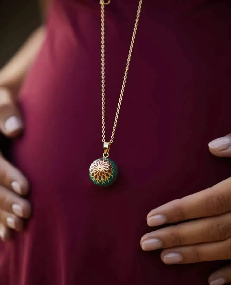 Bola De Grossesse - Magnolia - Email Multicolore - Doré Or 18 Multicolore