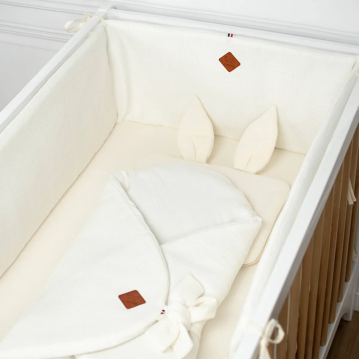 Tour De Lit Universel En Gaze De Coton Nid D'abeille Écru - 2