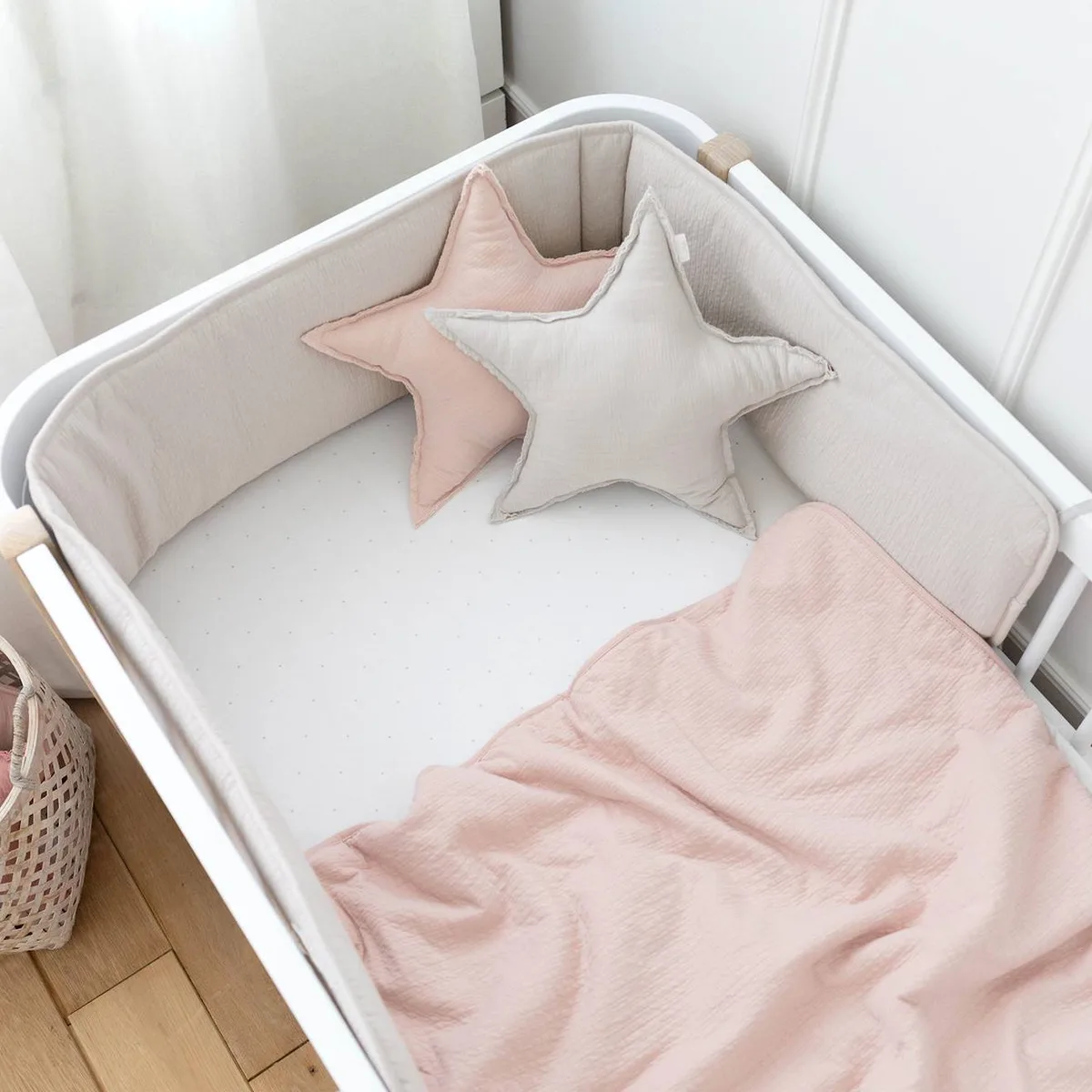 Tour De Lit Et Parc - Pady Tetra Jersey Sand - 2