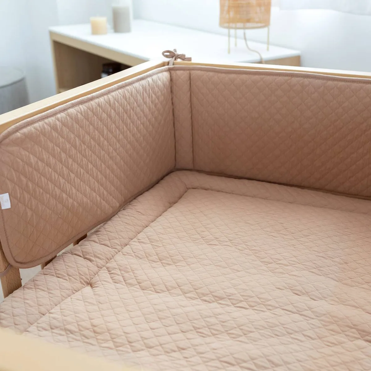 Tour De Lit Et Parc - Pady Quilted Jersey Beige - 3