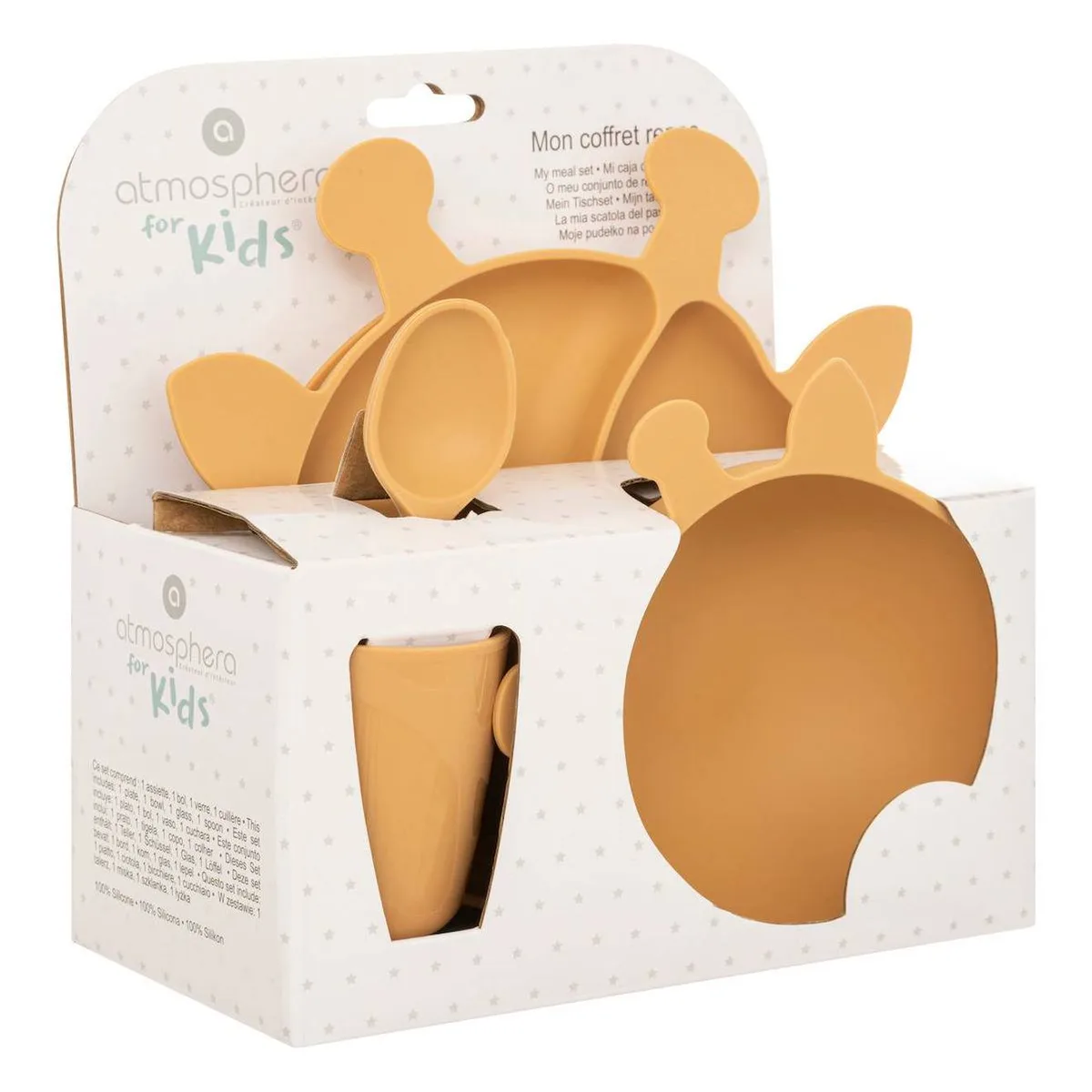 Set Repas Vaisselle 4 Pièces Enfant Moutarde