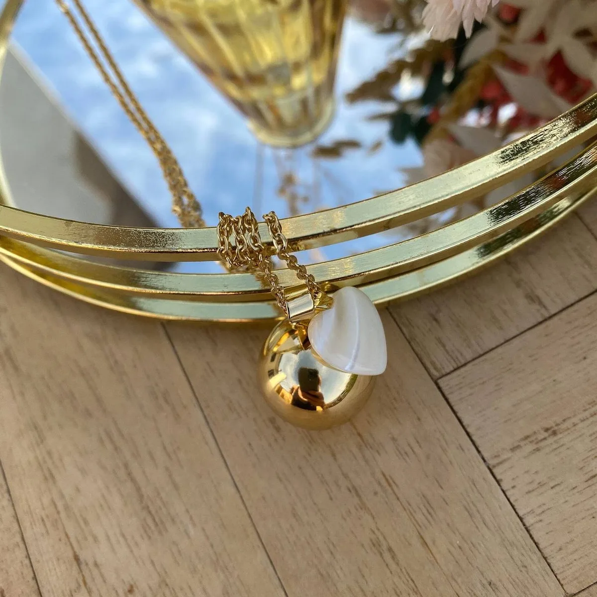 Bola De Grossesse Or Avec Coeur De Nacre Or - 3