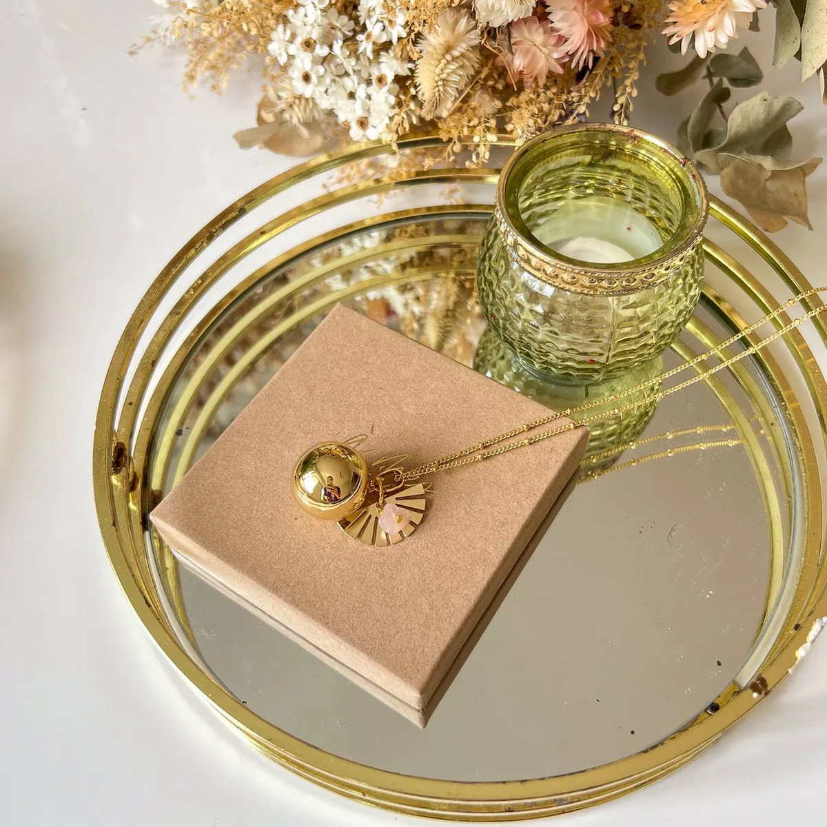 Bola De Grossesse Or Brossé Cristal Or