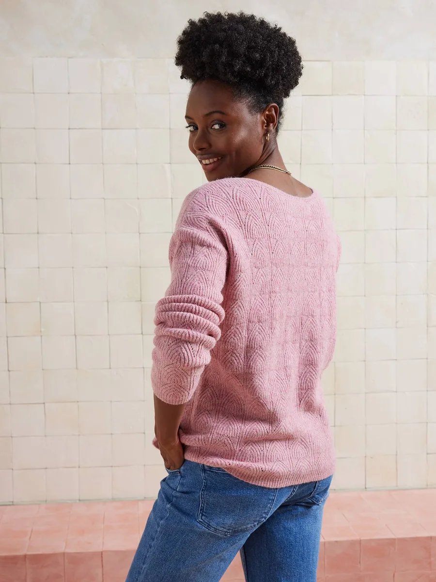 Pull réversible devant/dos grossesse et allaitement vieux rose