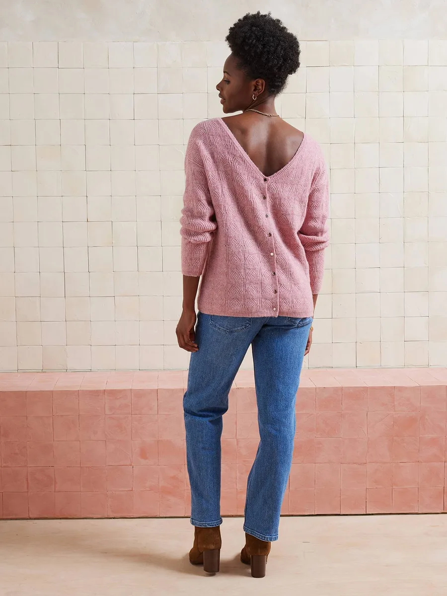 Pull réversible devant/dos grossesse et allaitement vieux rose - 3