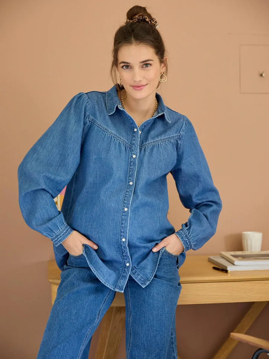 Chemise en jean grossesse et allaitement stone