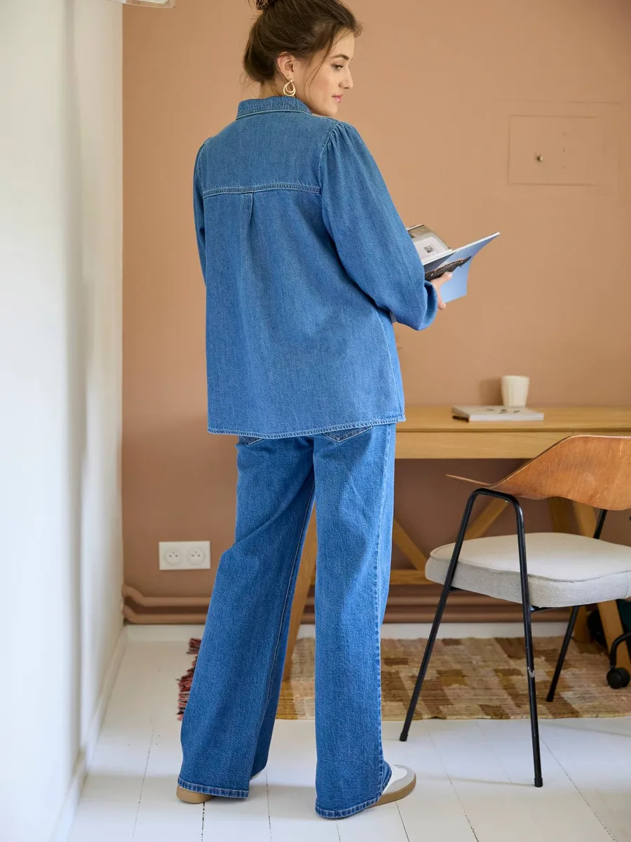 Chemise en jean grossesse et allaitement stone