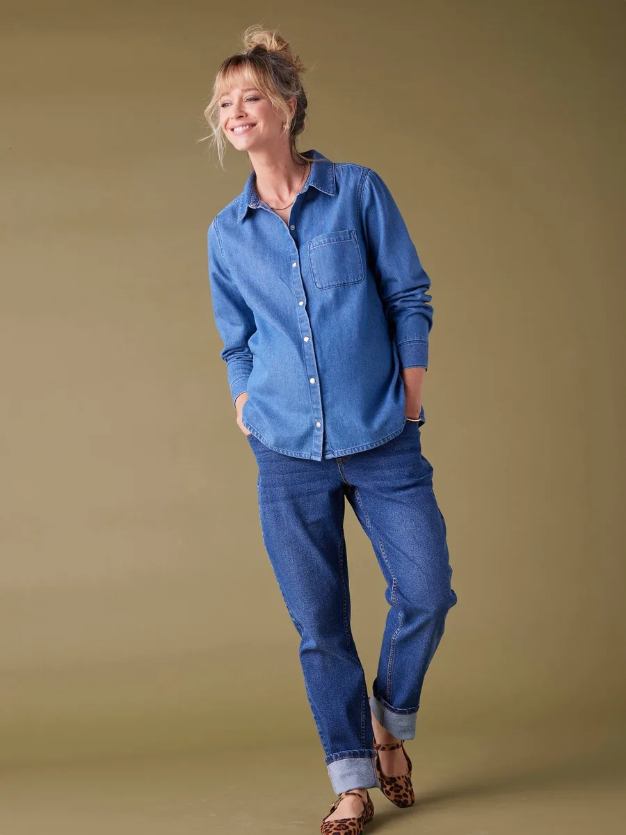 Chemise en jean grossesse denim brut