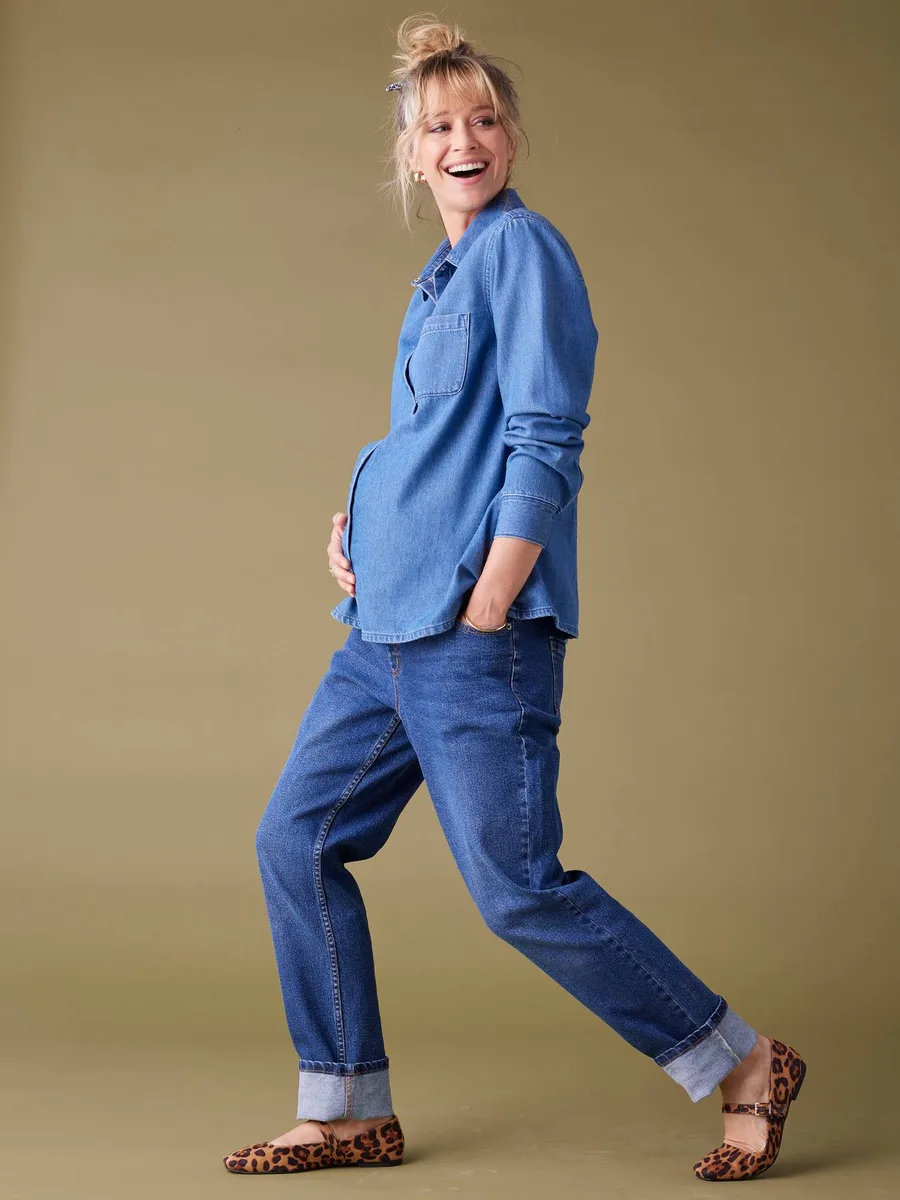 Chemise en jean grossesse denim brut