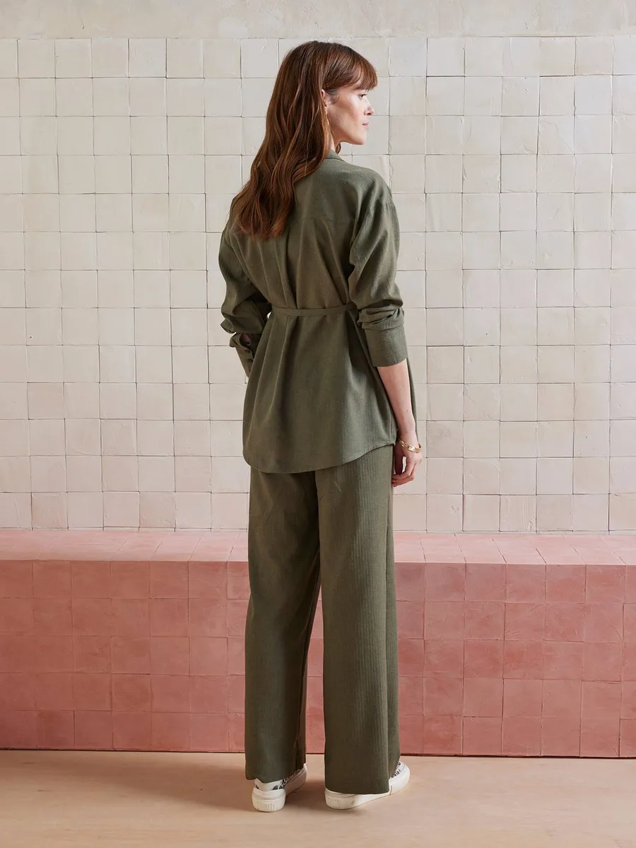 Ensemble 2 pièces homewear grossesse et allaitement olive - 3