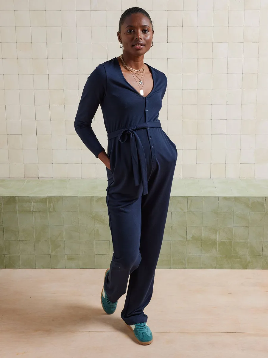 Combinaison en molleton grossesse et allaitement marine