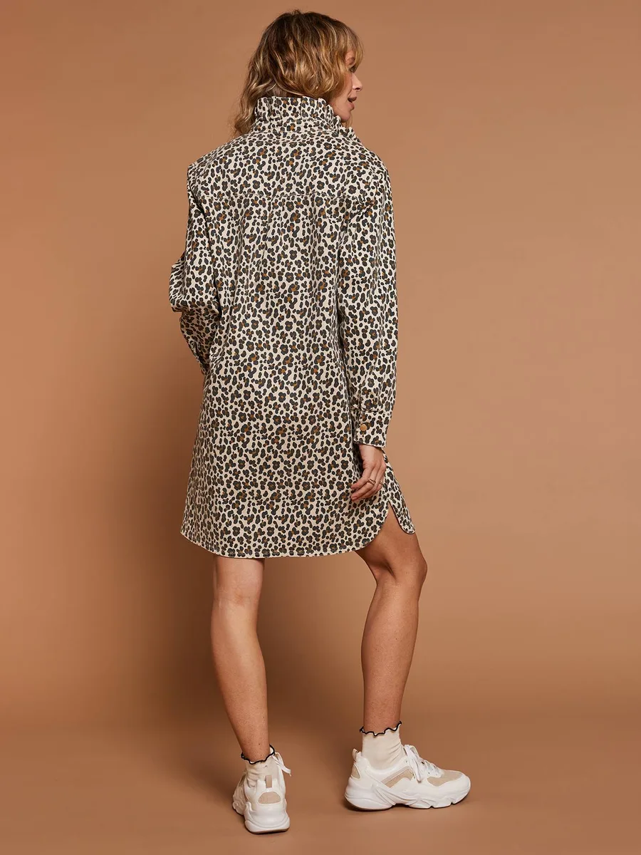 Robe léopard grossesse allaitement écru