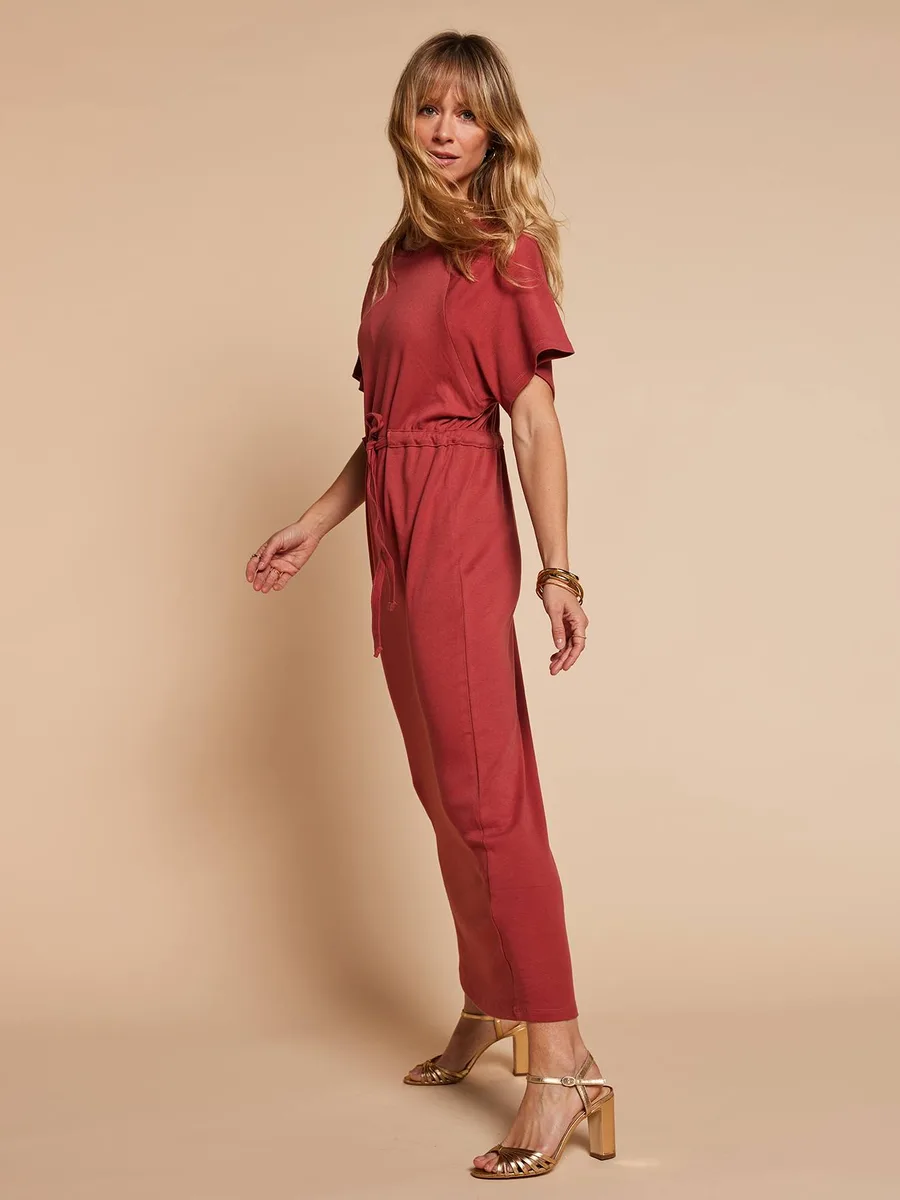 Robe longue grossesse et allaitement terracotta
