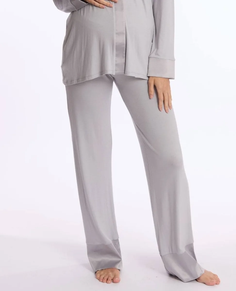 Pantalon De Maternité Satine Gris