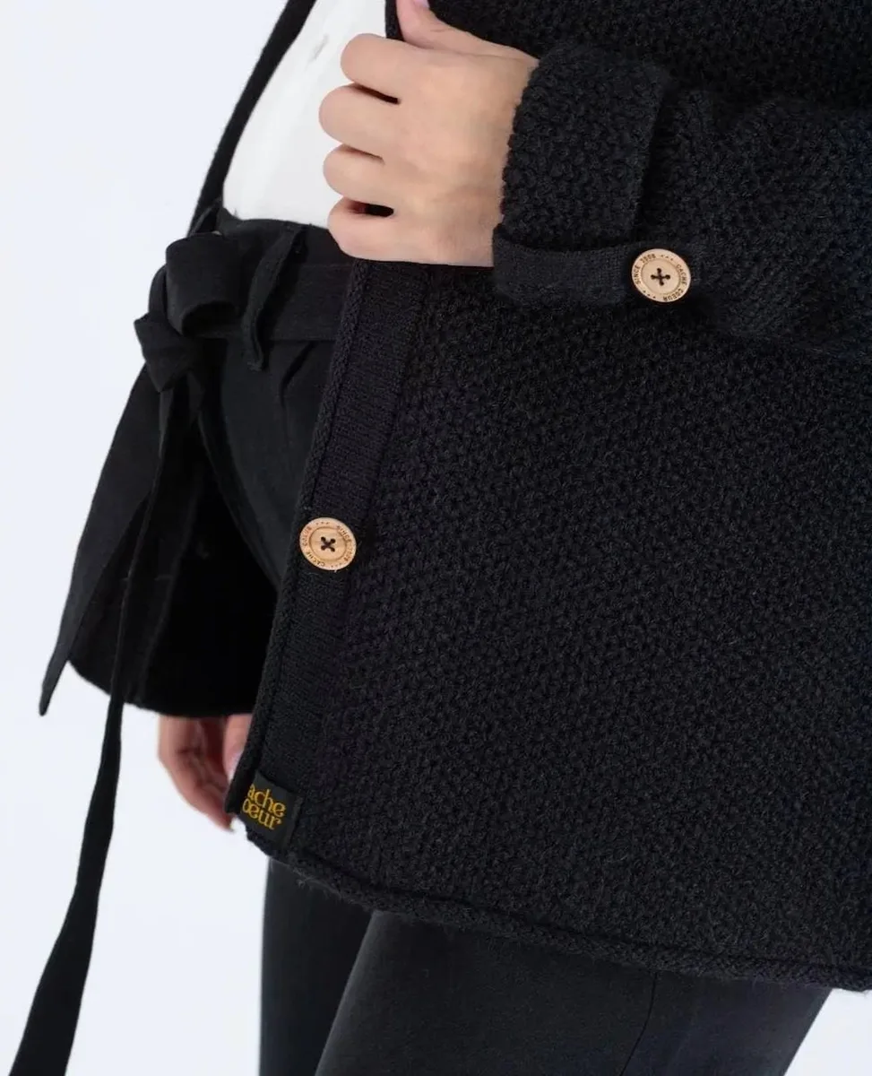 Cardigan De Grossesse En Maille Abelha Noir