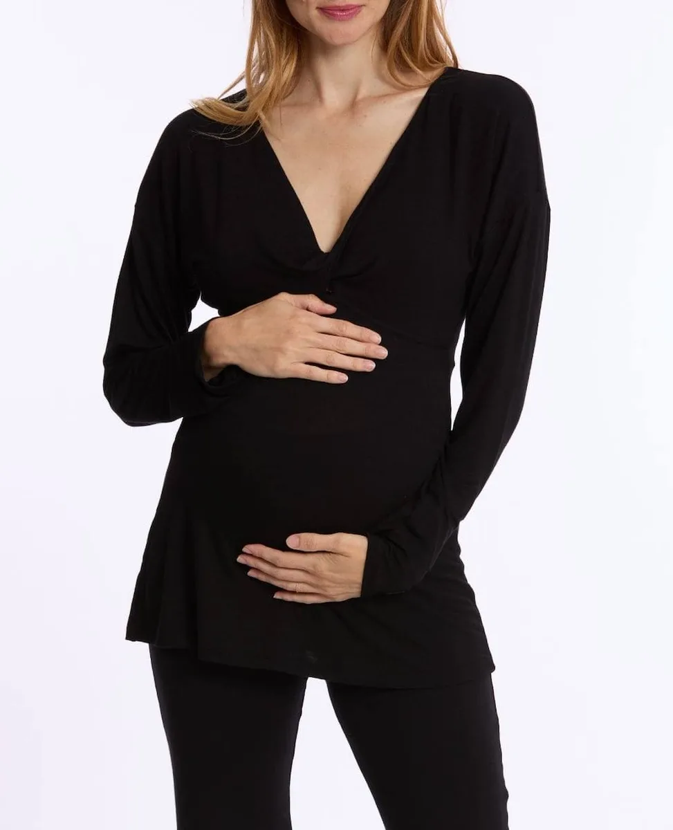 T-shirt Manches Longues De Grossesse Et D'allaitement Louna Noir