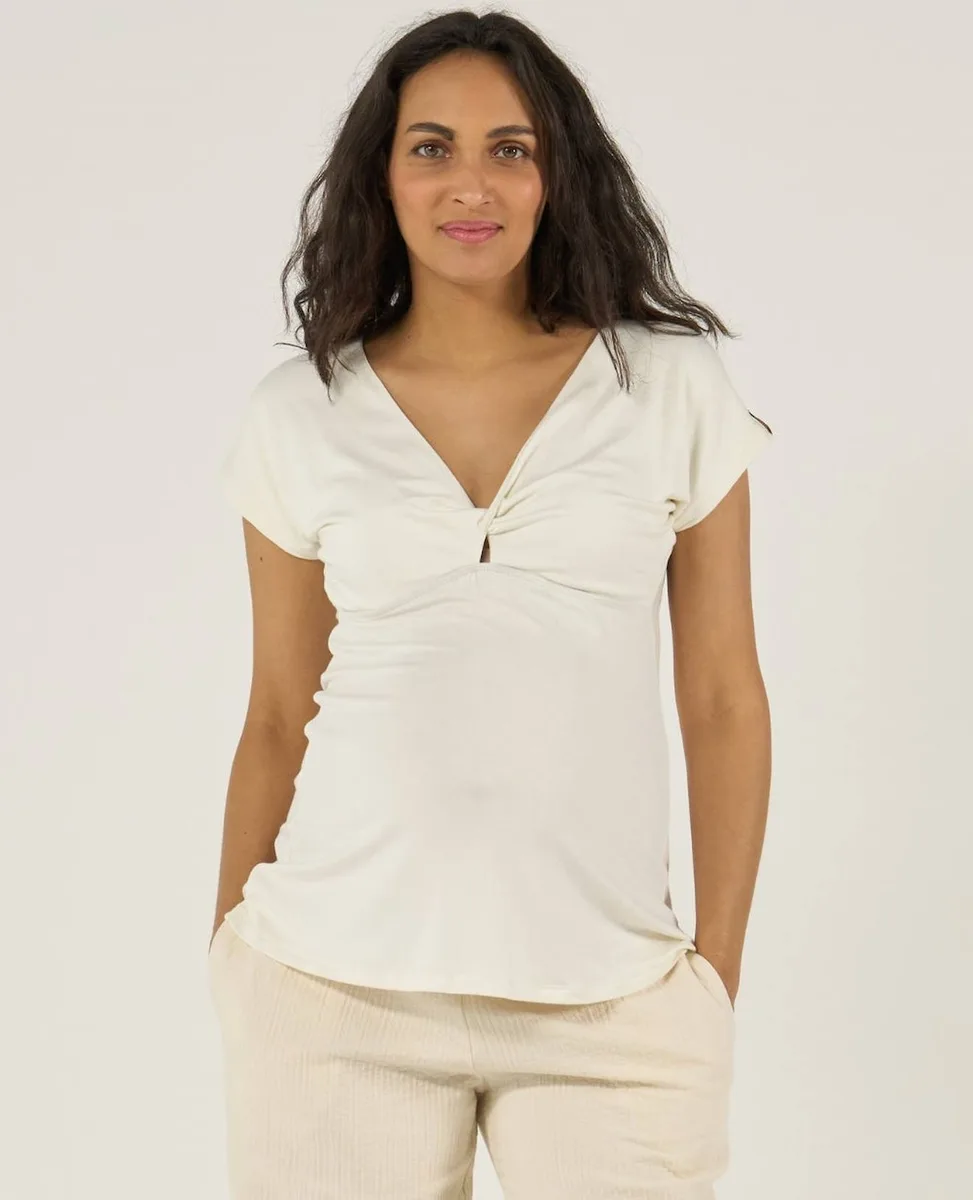 Top De Maternité Et D'allaitement Celia Naturel - 3